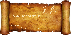 Fohn Jonatán névjegykártya